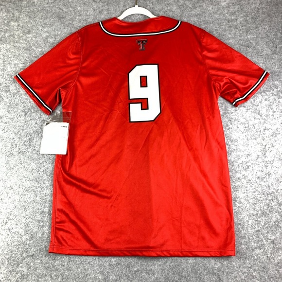 Texas Tech Red Raiders Baseball Jersey Men Large Red #9 Under Armour Team Issued - Picture 2 of 14
